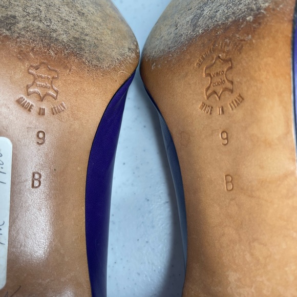 Amalfi vintage purple leather kitten heel women size 9B made in Italy - Picture 9 of 12